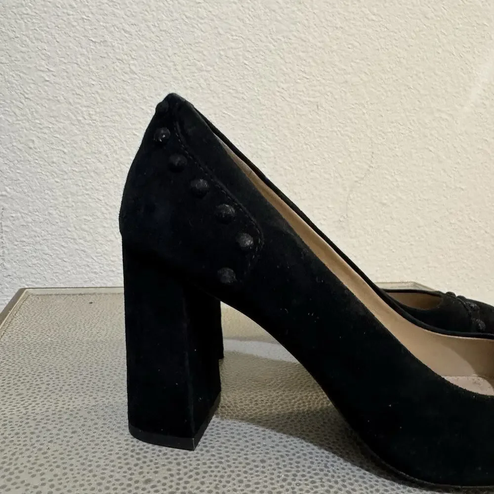 Tory Burch Z4149 Black Colt 85mm Soho Suede Pump Sz 8.5 M